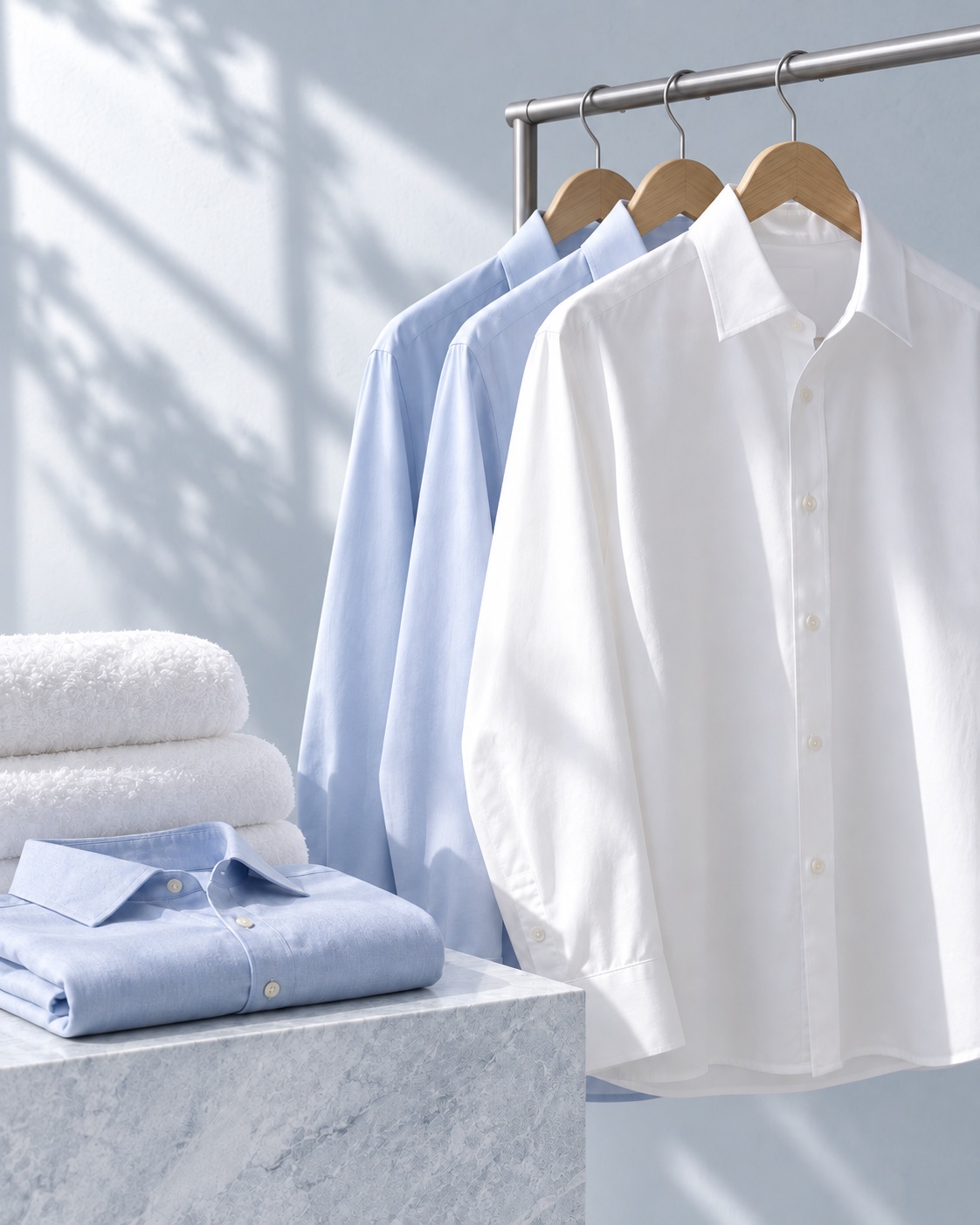 Freshly pressed shirts and neatly folded linen