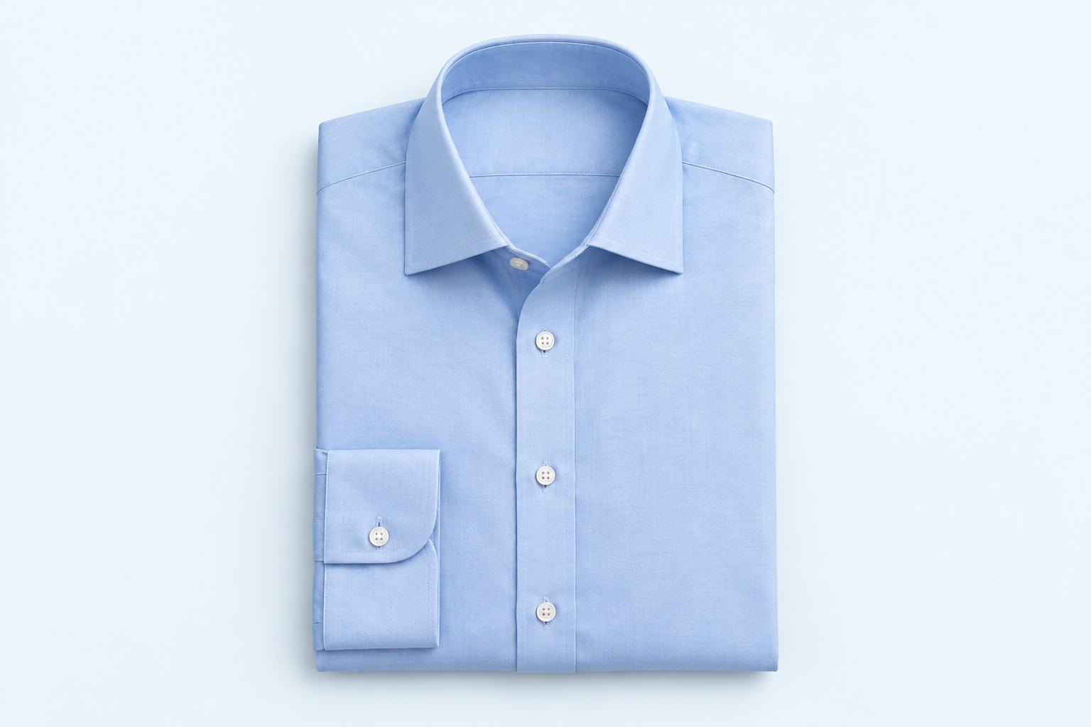 Freshly pressed blue shirt, neatly folded